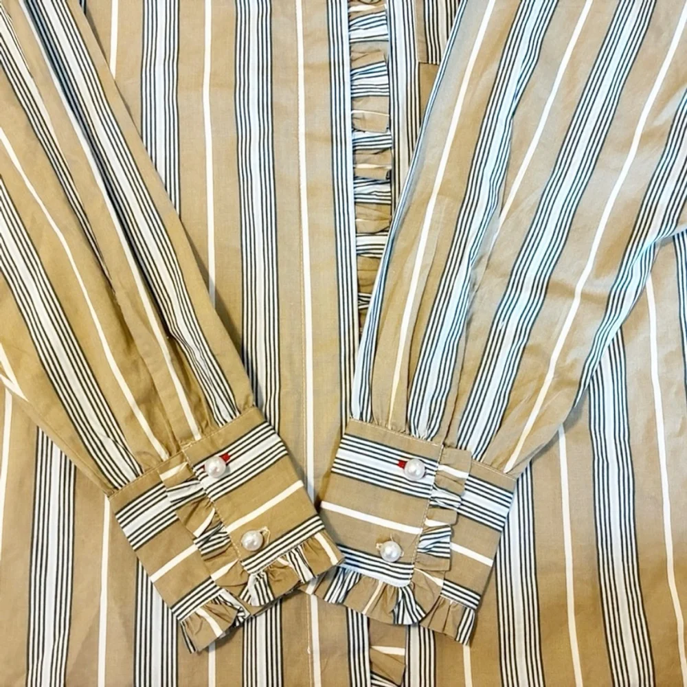 Damson Madder NWT Kylie ruffled button down long sleeve shirt size UK12(US 8) - Picture 10 of 16